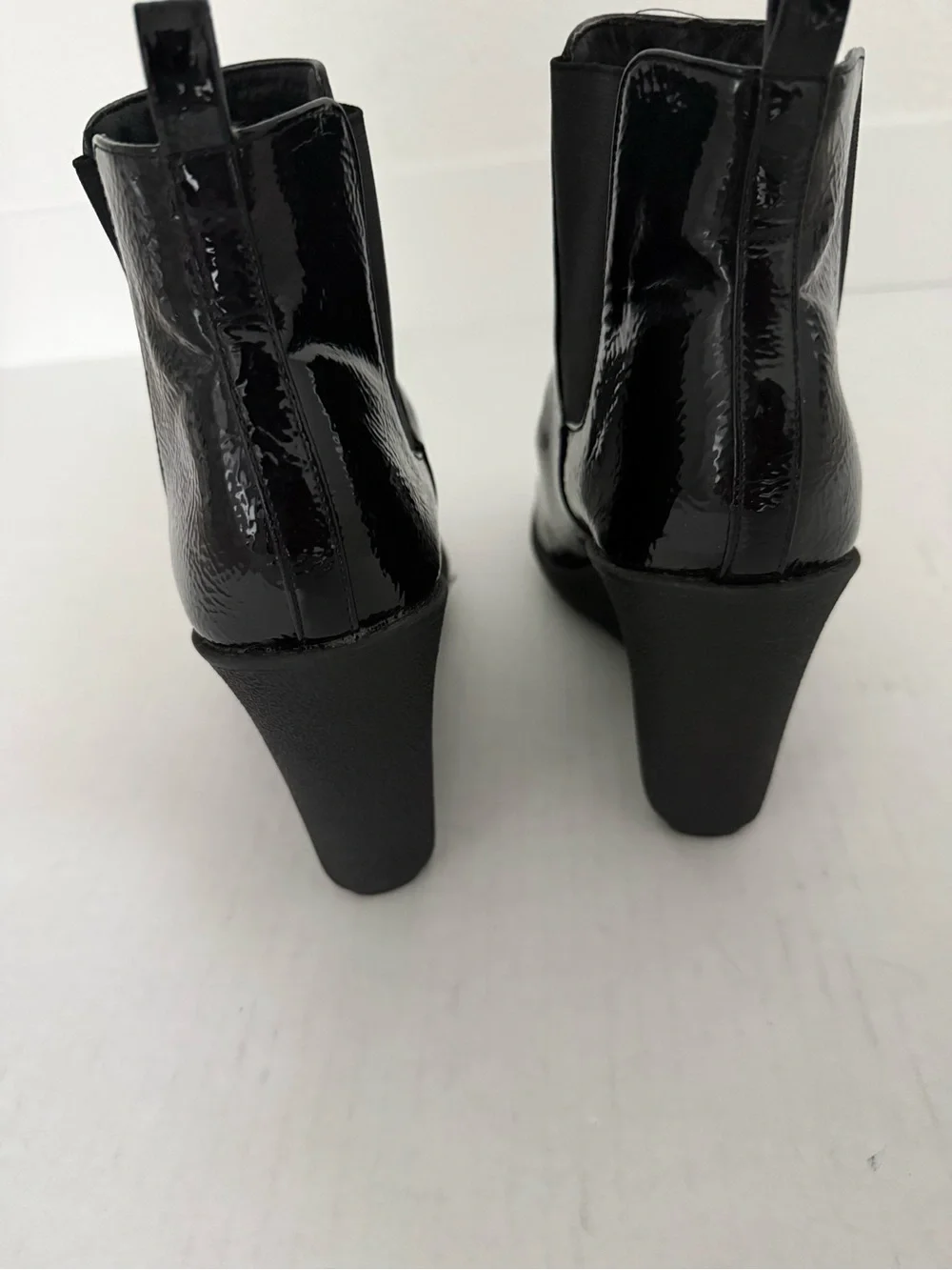 mark. Black Patent Ankle Booties Size 10